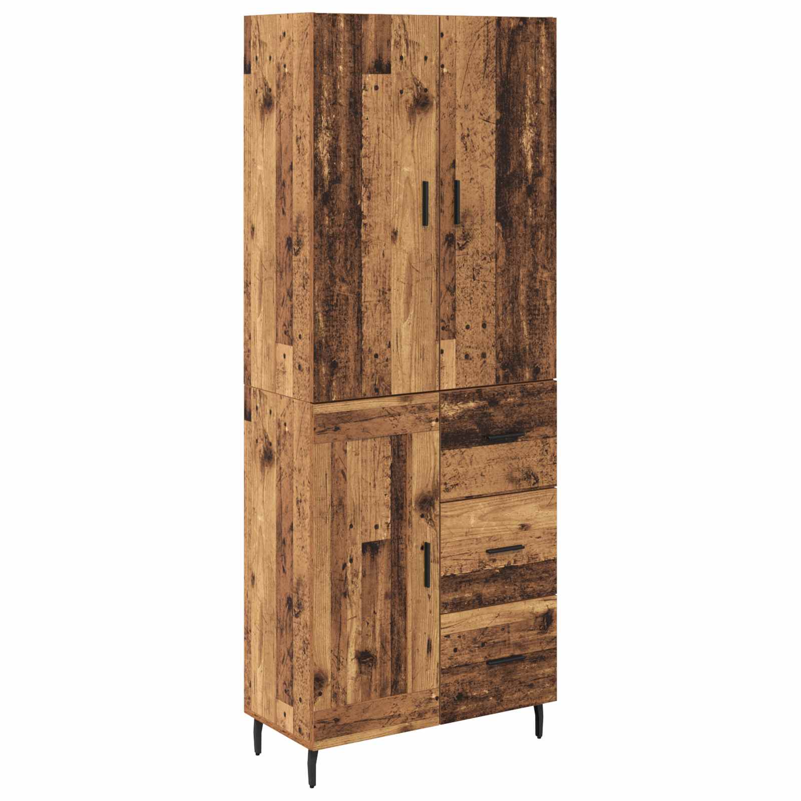 Thumbnail - vidaXL Highboard Altholz 69,5 x 34 x 180 cm Engineered Wood und Glas