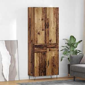 Vysoký bufet 2 ks Staré dřevo 69,5 x 34 x 180 cm - obrázek 1