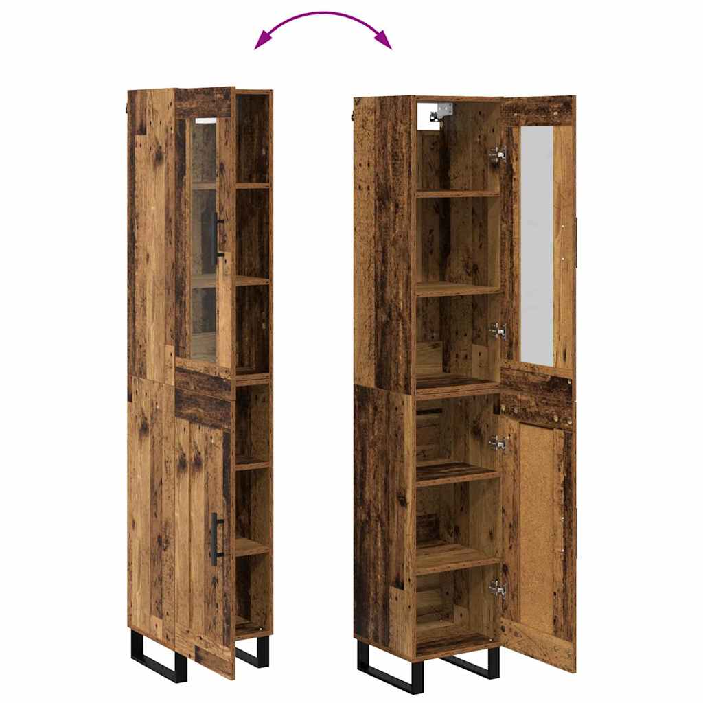 Visok predalnik Star les 34,5 x 34 x 180 cm Konstruiran les - slika 13