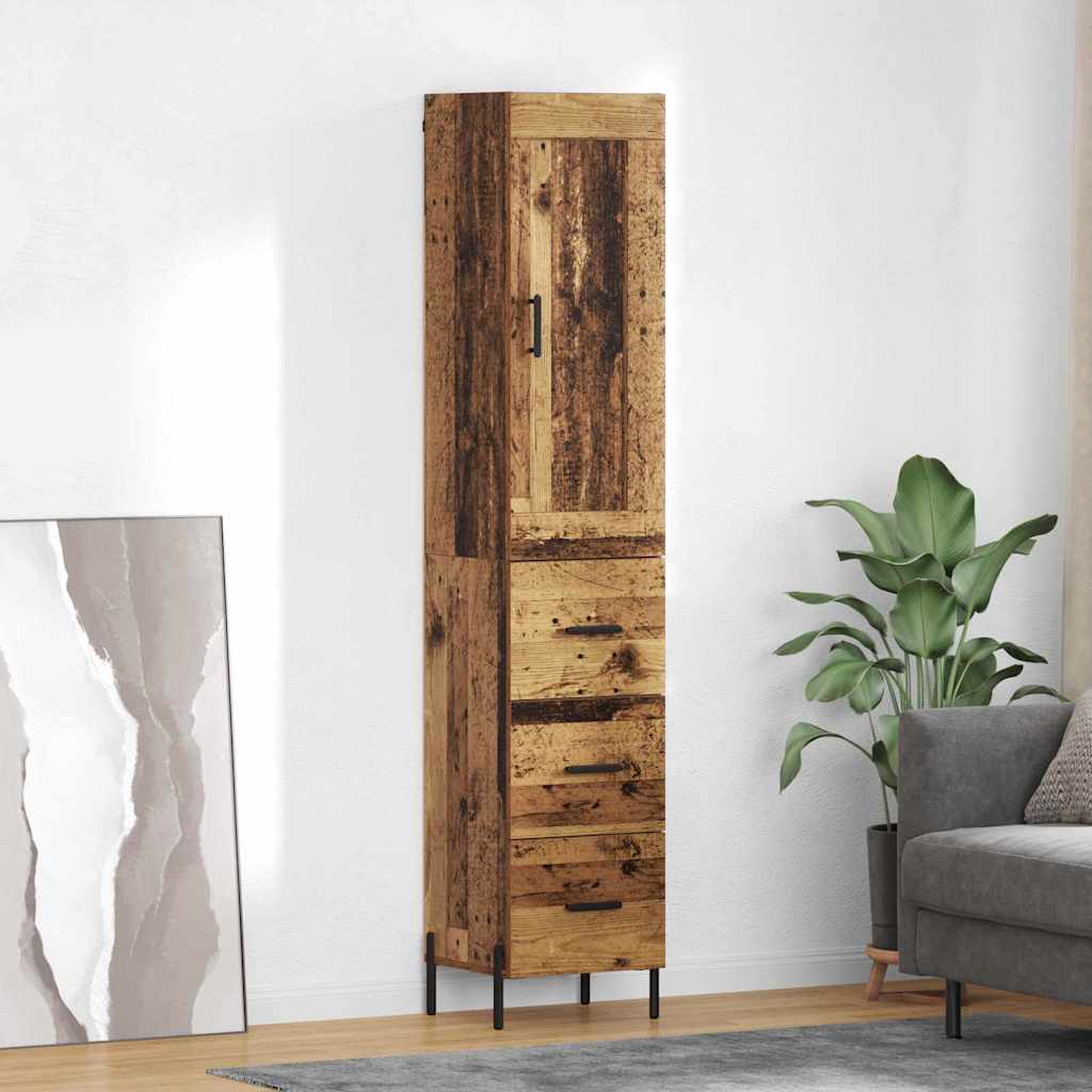 vidaXL Highboard Altholz 34,5 x 34 x 180 cm Holzwerkstoff