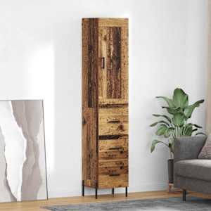 Vysoký bufet Staré dřevo 34,5 x 34 x 180 cm kompozitní dřevo - obrázek 1