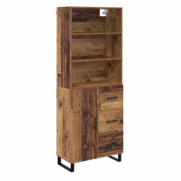 vidaXL K&otilde;rgushein 2 tk Vana puit 69,5 x 34 x 180 cm Tehispuit ja klaas