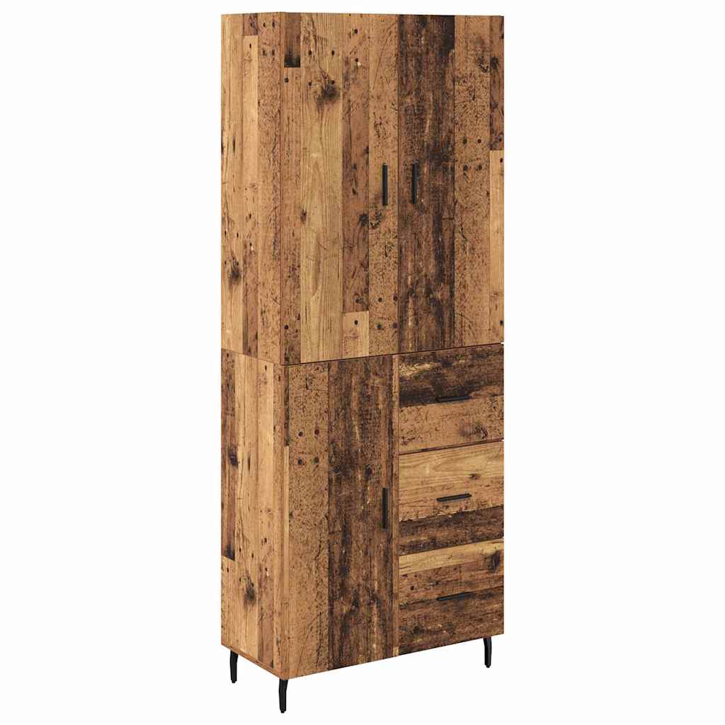 Thumbnail - vidaXL Highboard Altholz 69,5 x 34 x 180 cm Engineered Wood und Glas