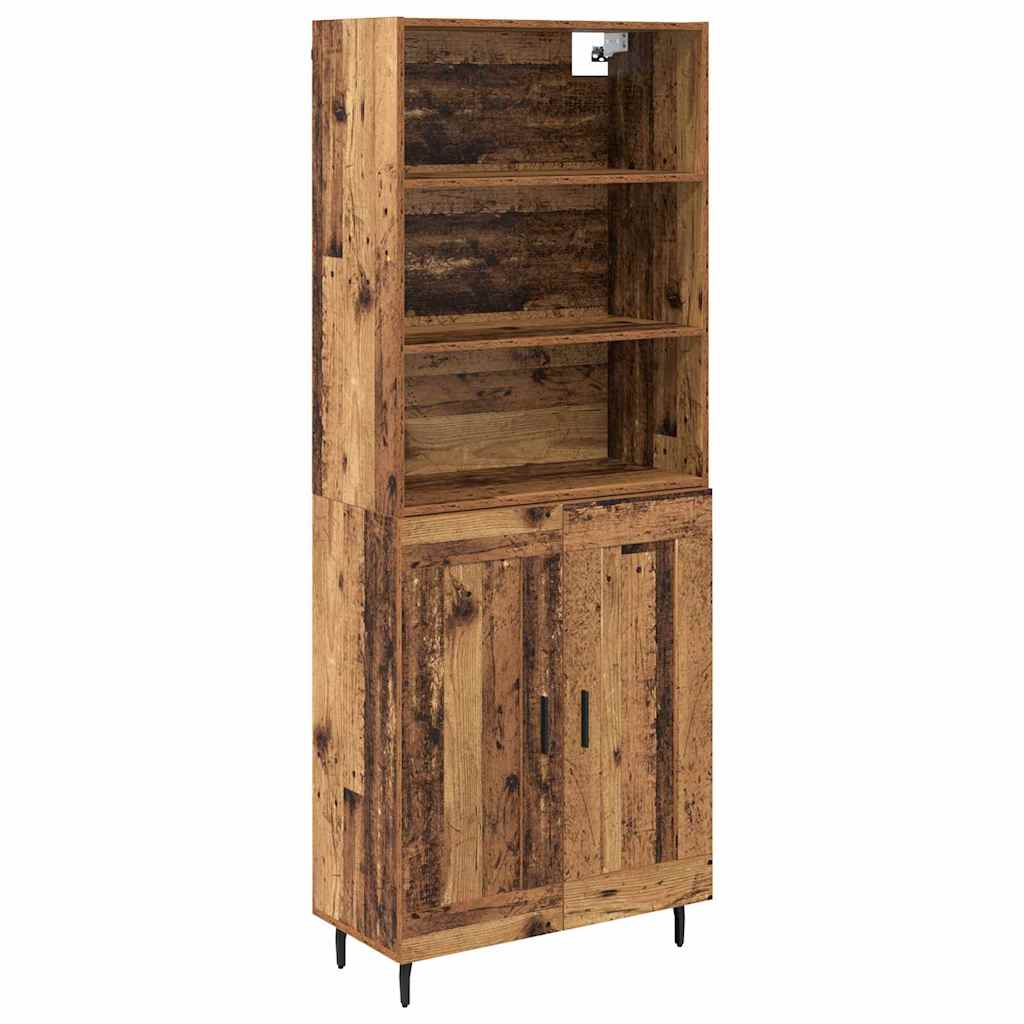 Thumbnail - vidaXL Highboard Altholz 69,5 x 34 x 180 cm Engineered Wood und Glas