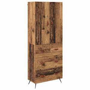 Vysoký bufet Staré dřevo 69,5 x 34 x 180 cm kompozitní dřevo - obrázek 2