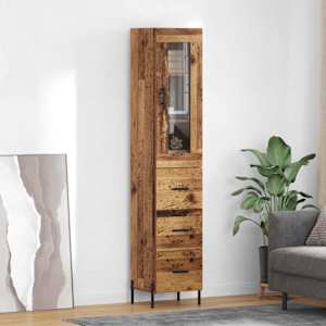 Vysoký bufet Staré dřevo 34,5 x 34 x 180 cm kompozitní dřevo - obrázek 1