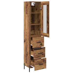 Vysoký bufet Staré dřevo 34,5 x 34 x 180 cm kompozitní dřevo - obrázek 5