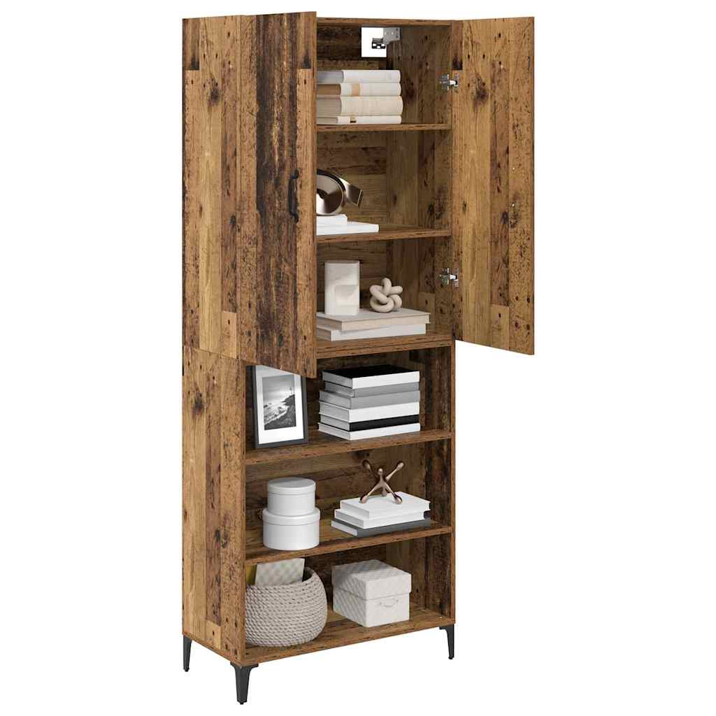 vidaXL Highboard Oud Hout 69,5 x 34 x 180 cm Bewerkt hout