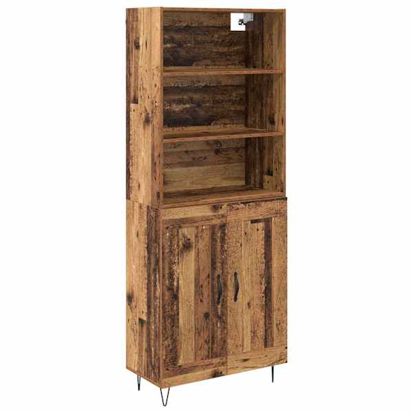 vidaXL K&otilde;rgushein 2 tk Vana puit 69,5 x 34 x 180 cm Tehispuit ja klaas