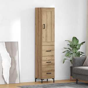 Vysoký bufet Artisanový dub 34,5 x 34 x 180 cm kompozitní dřevo - obrázek 1