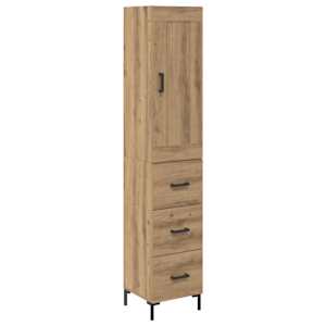 Vysoký bufet Artisanový dub 34,5 x 34 x 180 cm kompozitní dřevo - obrázek 2
