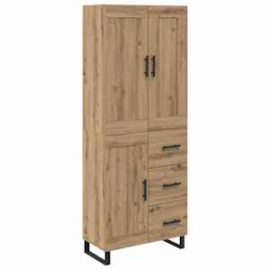 Vysoký bufet Artisanový dub 69,5 x 34 x 180 cm kompozitní dřevo - obrázek 2