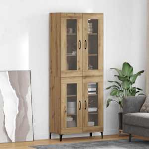 Vysoký bufet Artisanový dub 69,5 x 34 x 180 cm kompozitní dřevo - obrázek 1