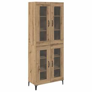 Vysoký bufet Artisanový dub 69,5 x 34 x 180 cm kompozitní dřevo - obrázek 2