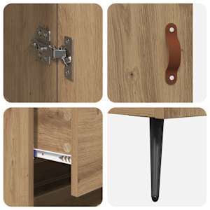 Vysoká skříň s policí 2 pcs Artisanový dub 69,5 x 34 x 180 cm - obrázek 11
