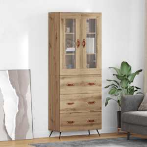 Vysoká skříň s policí 2 pcs Artisanový dub 69,5 x 34 x 180 cm - obrázek 1