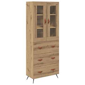 Vysoká skříň s policí 2 pcs Artisanový dub 69,5 x 34 x 180 cm - obrázek 2