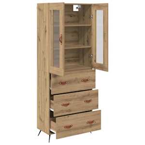 Vysoká skříň s policí 2 pcs Artisanový dub 69,5 x 34 x 180 cm - obrázek 5