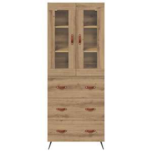 Vysoká skříň s policí 2 pcs Artisanový dub 69,5 x 34 x 180 cm - obrázek 8