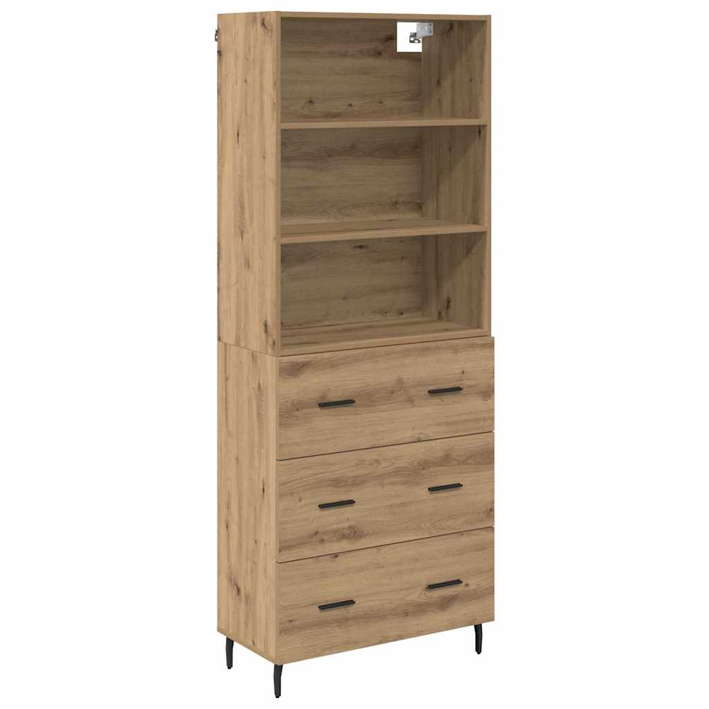 Thumbnail - vidaXL Highboard mit Schubladen Artisan-Eiche 69,5 x 34 x 180 cm