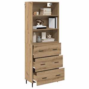 Vysoký bufet 2 pcs Artisanový dub 69,5 x 32,5 x 180 cm - obrázek 3