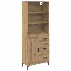 Vysoký bufet Artisanový dub 69,5 x 34 x 180 cm kompozitní dřevo - obrázek 2