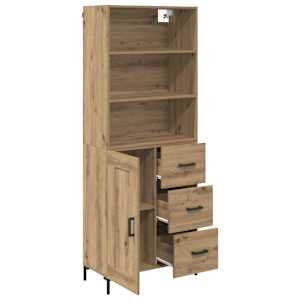 Vysoký bufet Artisanový dub 69,5 x 34 x 180 cm kompozitní dřevo - obrázek 5