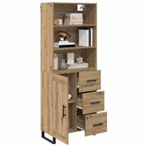 Vysoký bufet 2 pcs Artisanový dub 69,5 x 34 x 180 cm - obrázek 3