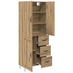 Vysoký bufet 2 pcs Artisanový dub Konstruované dřevo a sklo - obrázek 5