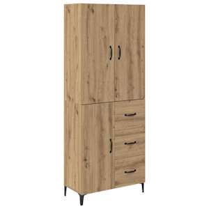 Vysoký bufet Artisanový dub 69,5 x 34 x 180 cm kompozitní dřevo - obrázek 2