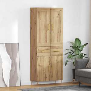Vysoký bufet Artisanový dub 69,5 x 34 x 180 cm kompozitní dřevo - obrázek 1