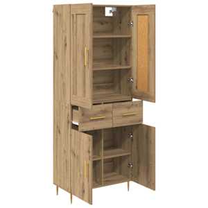 Vysoký bufet Artisanový dub 69,5 x 34 x 180 cm kompozitní dřevo - obrázek 5
