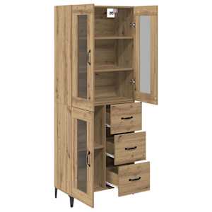 Vysoký bufet Artisanový dub 69,5 x 34 x 180 cm kompozitní dřevo - obrázek 5
