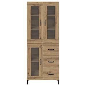 Vysoký bufet Artisanový dub 69,5 x 34 x 180 cm kompozitní dřevo - obrázek 8