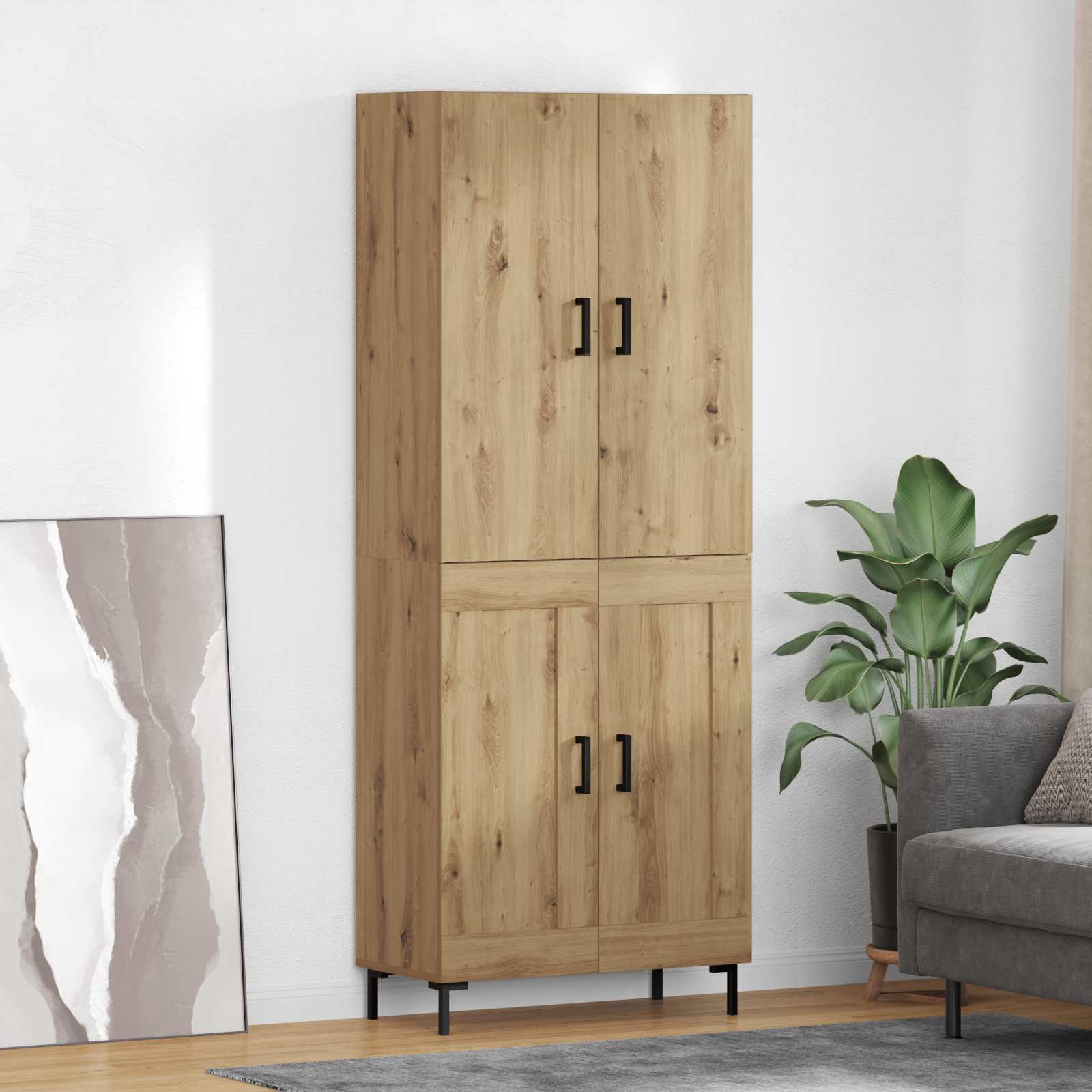 vidaXL Highboard Artisan-Eiche 69,5 x 34 x 180 cm Holzwerkstoff