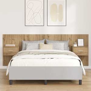 Vznožnica z omarico 3 pcs Umetni hrast Konstruiran les