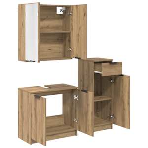 Sada koupelnového nábytku 3 pcs Artisanový dub kompozitní dřevo - obrázek 8