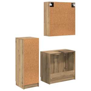 Sada koupelnového nábytku 3 pcs Artisanový dub kompozitní dřevo - obrázek 10