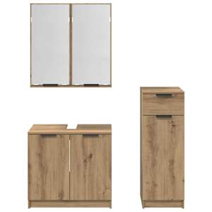 Sada koupelnového nábytku 3 pcs Artisanový dub kompozitní dřevo - obrázek 9
