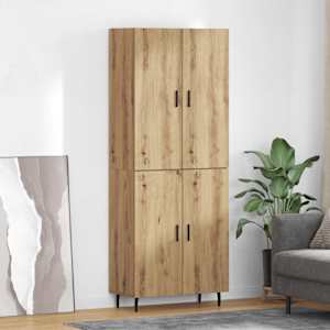 Vysoký bufet 2 pcs Artisanový dub Zpracované dřevo a sklo - obrázek 1