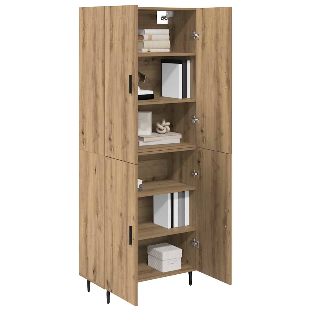 vidaXL Hoge kast Artisan Eiken 69,5 x 34 x 180 cm