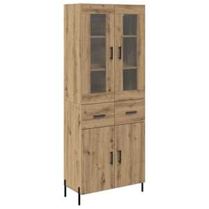 Vysoký bufet Artisanový dub 69,5 x 34 x 180 cm kompozitní dřevo - obrázek 2