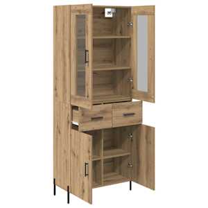 Vysoký bufet Artisanový dub 69,5 x 34 x 180 cm kompozitní dřevo - obrázek 5