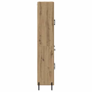 Vysoký bufet Artisanový dub 69,5 x 34 x 180 cm kompozitní dřevo - obrázek 9