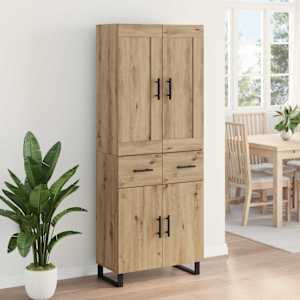Vysoký bufet Artisanový dub 69,5 x 34 x 180 cm kompozitní dřevo - obrázek 4