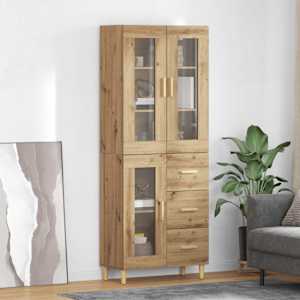Vysoký bufet Artisanový dub 69,5 x 34 x 180 cm kompozitní dřevo - obrázek 1