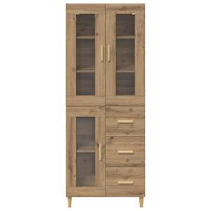 Vysoký bufet Artisanový dub 69,5 x 34 x 180 cm kompozitní dřevo - obrázek 8