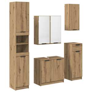 vidaXL Vannitoa m&ouml;&ouml;bleset 5 tk K&auml;sit&ouml;&ouml;puu 64,5 x 33,5 x 59 cm