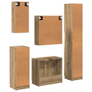 Sada koupelnového nábytku 5 pcs Artisanový dub kompozitní dřevo - obrázek 12