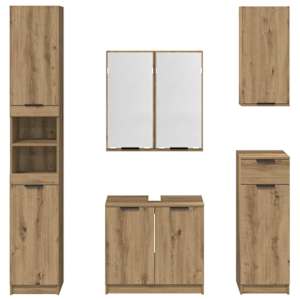Sada koupelnového nábytku 5 pcs Artisanový dub kompozitní dřevo - obrázek 11
